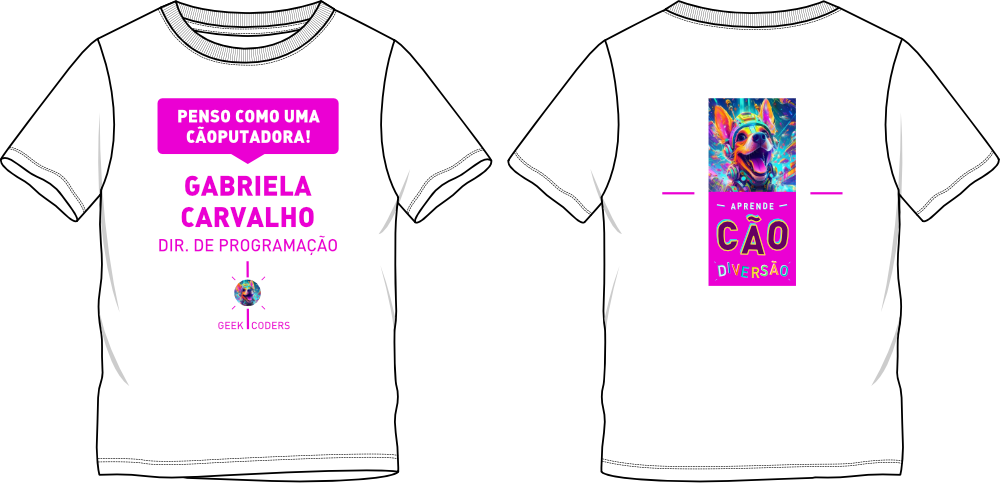 Image of thirts with branding that say Aprende Cao Diversao. This is an image related to a project inside Pedro Rodrigues (Treze413) graphic design portfolio.