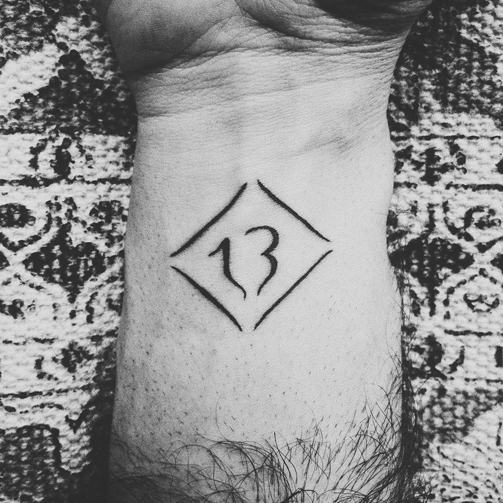 Image of the logo Balsamo 13 tattooed in the right arm of Pedro Rodrigues.  This is an image related to a project inside Pedro Rodrigues (Treze413) graphic design portfolio.